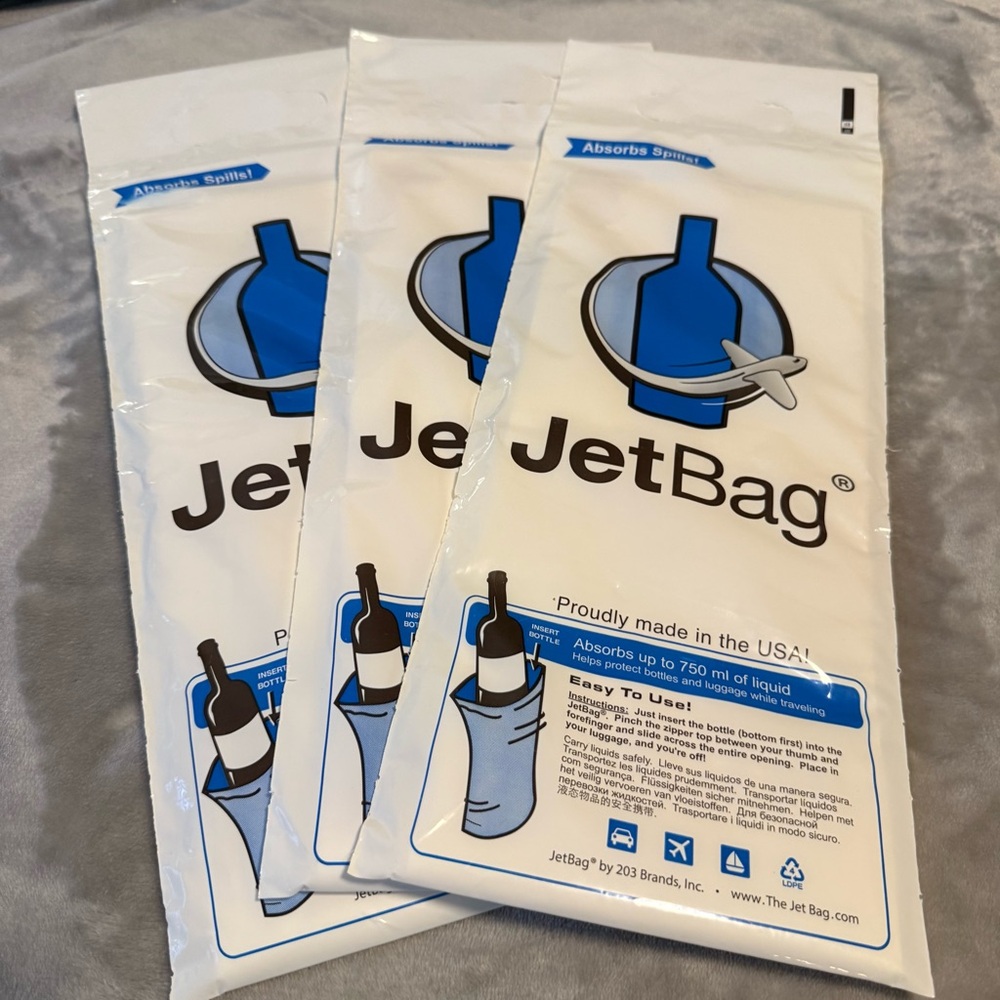3 JetBag PROFESSIONAL Protective and Absorbent Wine Bags - Triple Layer